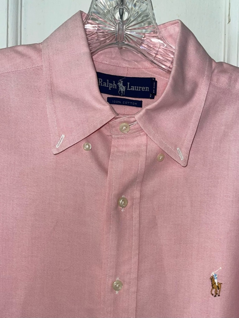 Ralph Lauren Pink Button-Down Oxford Shirt - Classic Polo Logo